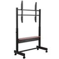 VEVOR Rolling TV Stand, Mobile TV Cart for 55-100 Inch Screens, Height Adjustable Portable Monitor Stand with Tray, Holds up to 205 lbs, Black
