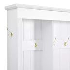 Meuble d'entrée GDFStudio Keith Farmhouse élégant avec banc de rangement et armoires, éclairage LED