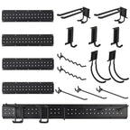Heavy Duty 66 Garage Tool Organizer Wall Mount - Adjustable Storage Rack with 12 Metal Hooks - Ideal for Garage, Basement, Yard, Storage unit