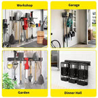 Support mural robuste pour outils de garage 66 - Étagère de rangement réglable avec 12 crochets en métal - Idéal pour garage, sous-sol, cour, cellier