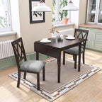 Table de salle à manger extensible 29-45 avec rallonges et pieds en bois d'hévéa