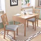 Table de salle à manger extensible 29-45 avec rallonges et pieds en bois d'hévéa