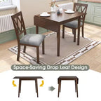 Table de salle à manger extensible 29-45 avec rallonges et pieds en bois d'hévéa