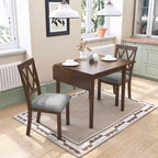 Table de salle à manger extensible 29-45 avec rallonges et pieds en bois d'hévéa