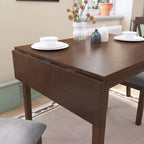 Table de salle à manger extensible 29-45 avec rallonges et pieds en bois d'hévéa