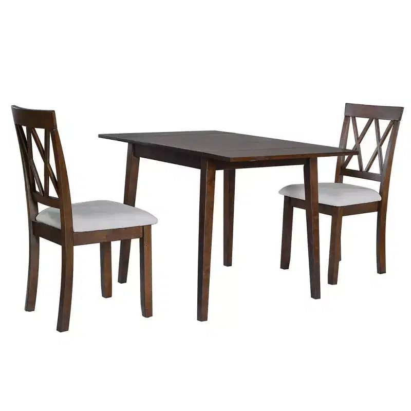 Ensemble table à manger pliable avec 4 chaises rembourrées, design extensible, pour salles à manger compactes