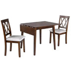 Ensemble table à manger pliable avec 4 chaises rembourrées, design extensible, pour salles à manger compactes
