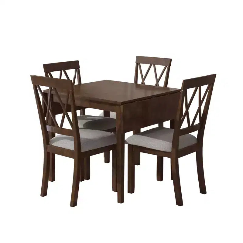 Ensemble table à manger pliable avec 4 chaises rembourrées, design extensible, pour salles à manger compactes