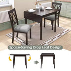 Ensemble table à manger pliable avec 4 chaises rembourrées, design extensible, pour salles à manger compactes
