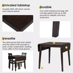 Ensemble table à manger pliable avec 4 chaises rembourrées, design extensible, pour salles à manger compactes