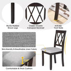 Ensemble table à manger pliable avec 4 chaises rembourrées, design extensible, pour salles à manger compactes
