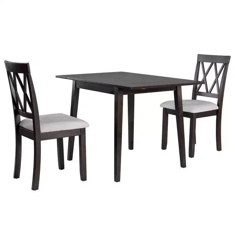 Ensemble table à manger pliable avec 4 chaises rembourrées, design extensible, pour salles à manger compactes