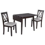 Ensemble table à manger pliable avec 4 chaises rembourrées, design extensible, pour salles à manger compactes