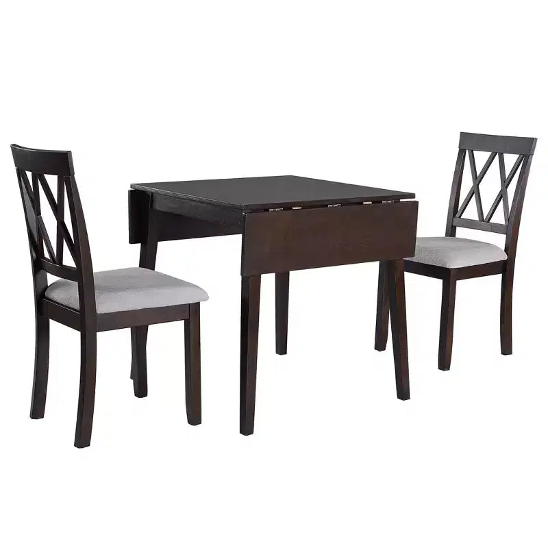 Ensemble table à manger pliable avec 4 chaises rembourrées, design extensible, pour salles à manger compactes