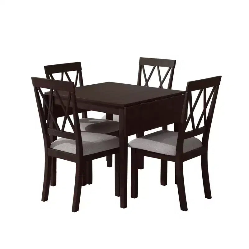 Ensemble table à manger pliable avec 4 chaises rembourrées, design extensible, pour salles à manger compactes