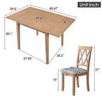 Ensemble table à manger pliable avec 4 chaises rembourrées, design extensible, pour salles à manger compactes