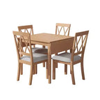 Ensemble table à manger pliable avec 4 chaises rembourrées, design extensible, pour salles à manger compactes