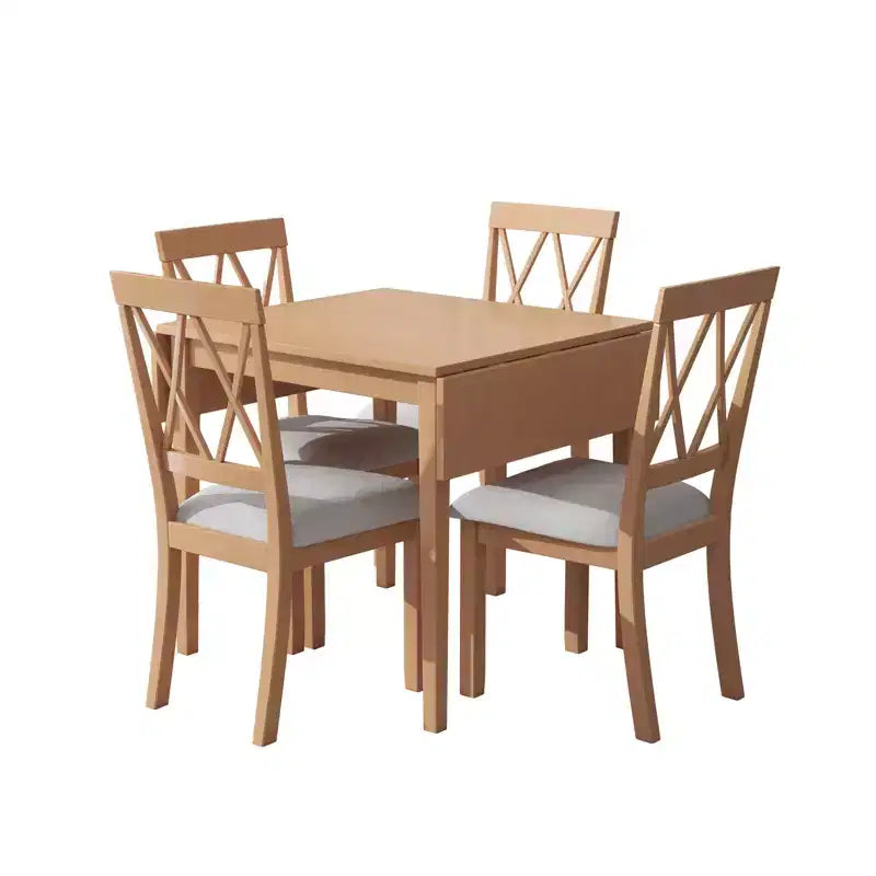 Ensemble table à manger pliable avec 4 chaises rembourrées, design extensible, pour salles à manger compactes