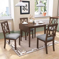 Ensemble table à manger pliable avec 4 chaises rembourrées, design extensible, pour salles à manger compactes