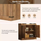 GDFStudio Lancelot - Bibliothèque haute de 212 cm style ferme avec 2 portes