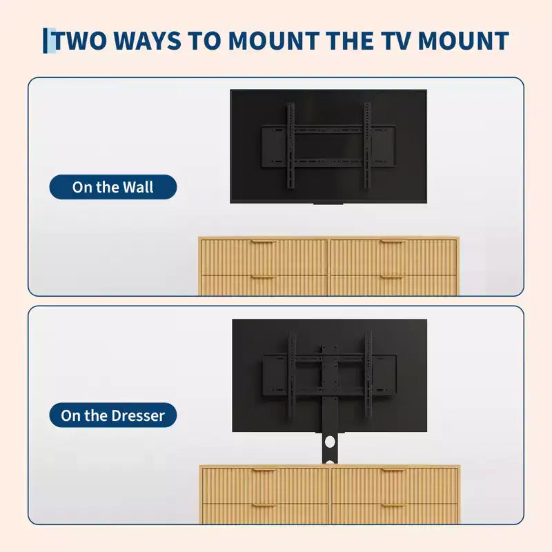 Meuble TV en bois avec support, centre de divertissement avec 6 tiroirs en tissu, console média d'angle pour téléviseurs de 32 à 85 pouces