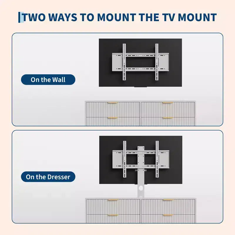 Meuble TV en bois avec support, centre de divertissement avec 6 tiroirs en tissu, console média d'angle pour téléviseurs de 32 à 85 pouces