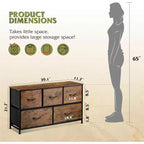 Commode en Tissu à 5 Tiroirs avec Cadre Métallique, Unité de Rangement Large de 100 cm pour Chambre, Placard, Salon, Couloir