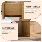 Commode 5 tiroirs, 44 commodes et chiffons hauts, design à panneaux arqués, commode verticale moderne en bois à texture naturelle pour chambre à coucher