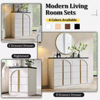 Commode 5 tiroirs, 44 commodes et chiffons hauts, design à panneaux arqués, commode verticale moderne en bois à texture naturelle pour chambre à coucher