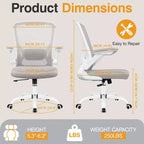 Chaise de bureau ergonomique KERDOM, Chaise d'ordinateur en maille, avec soutien lombaire, accoudoirs rotatifs et réversibles, réglable en hauteur