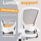 Chaise de bureau ergonomique KERDOM, Chaise d'ordinateur en maille, avec soutien lombaire, accoudoirs rotatifs et réversibles, réglable en hauteur