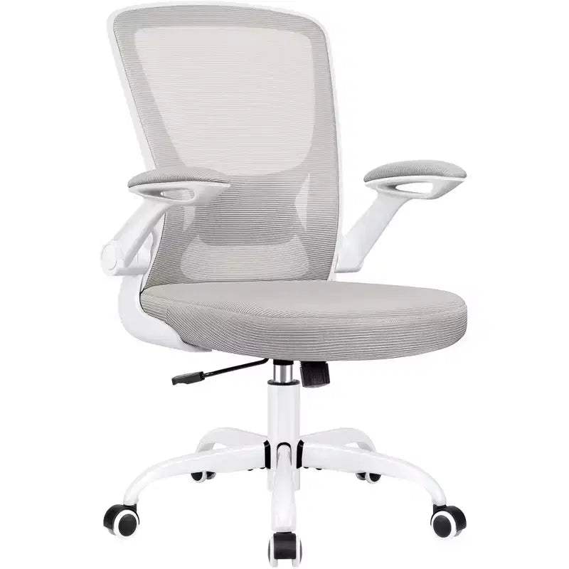Chaise de bureau ergonomique KERDOM, Chaise d'ordinateur en maille, avec soutien lombaire, accoudoirs rotatifs et réversibles, réglable en hauteur