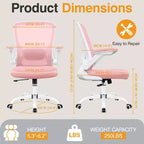 Chaise de bureau ergonomique KERDOM, Chaise d'ordinateur en maille, avec soutien lombaire, accoudoirs rotatifs et réversibles, réglable en hauteur