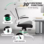 Chaise de bureau ergonomique KERDOM, Chaise d'ordinateur en maille, avec soutien lombaire, accoudoirs rotatifs et réversibles, réglable en hauteur