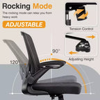 Chaise de bureau ergonomique KERDOM, Chaise d'ordinateur en maille, avec soutien lombaire, accoudoirs rotatifs et réversibles, réglable en hauteur