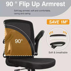 Chaise de bureau ergonomique KERDOM, Chaise d'ordinateur en maille, avec soutien lombaire, accoudoirs rotatifs et réversibles, réglable en hauteur