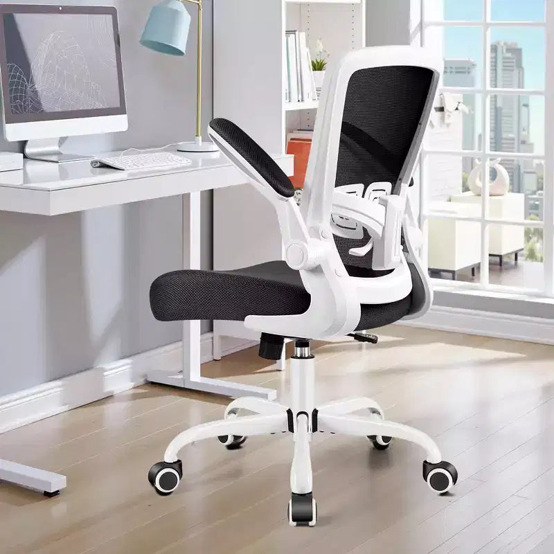 Chaise de bureau ergonomique KERDOM, Chaise d'ordinateur en maille, avec soutien lombaire, accoudoirs rotatifs et réversibles, réglable en hauteur