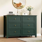 Commode de chambre à 6 tiroirs, commode moderne en MDF avec rangement profond et poignées en métal pour couloir et entrée