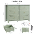 Commode de chambre à 6 tiroirs, commode moderne en MDF avec rangement profond et poignées en métal pour couloir et entrée