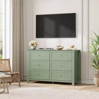 Commode de chambre à 6 tiroirs, commode moderne en MDF avec rangement profond et poignées en métal pour couloir et entrée
