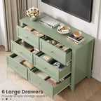 Commode de chambre à 6 tiroirs, commode moderne en MDF avec rangement profond et poignées en métal pour couloir et entrée
