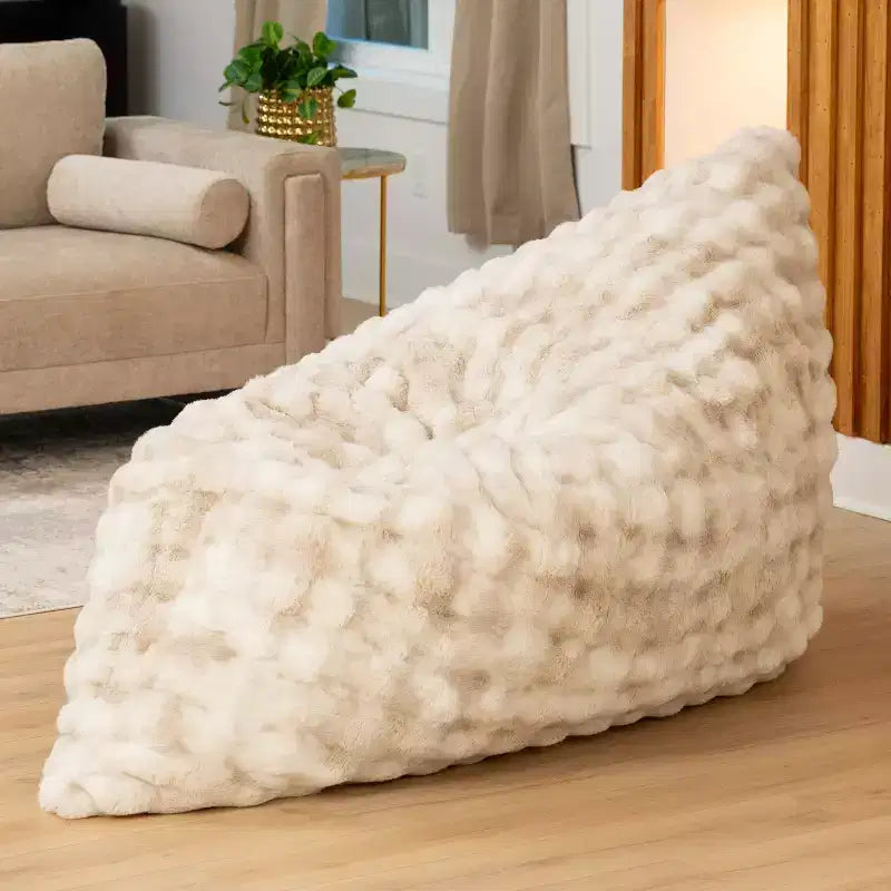 Raven-Symon Home Oreiller Saxx LoungePuff, Oreiller de Sol Géant et Chaise Longue en Fausse Fourrure