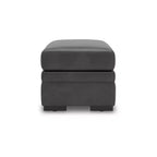 Signature Design by Ashley Brickett Grand pouf d'appoint, revêtement en faux cuir ultra doux, gris ombre