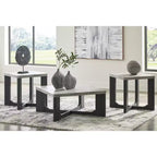 Signature Design by Ashley Sharstorm Occasional Table Set, Coffee Table and 2 End Tables, Two-Tone Gray