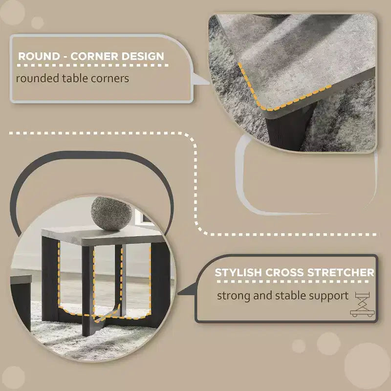 Signature Design by Ashley Sharstorm - Ensemble de tables d'appoint, table basse et 2 tables d'appoint, gris bicolore