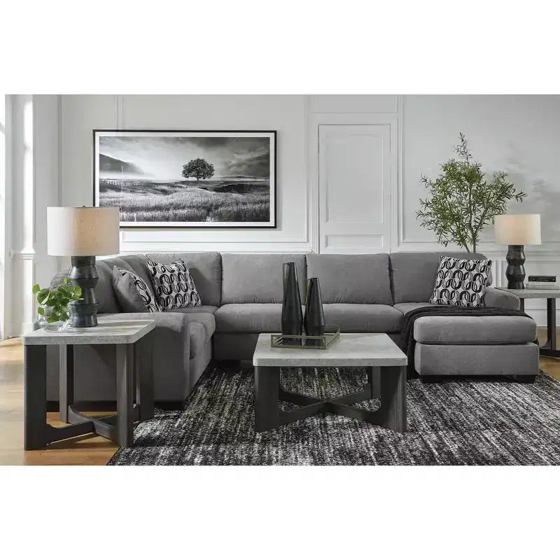 Signature Design by Ashley Sharstorm - Ensemble de tables d'appoint, table basse et 2 tables d'appoint, gris bicolore
