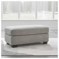 Signature Design by Ashley Avenal Park Ottoman, Textured Polyester Upholstery, Flannel Gray