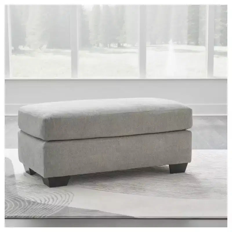 Signature Design by Ashley Avenal Park Ottoman, Textured Polyester Upholstery, Flannel Gray