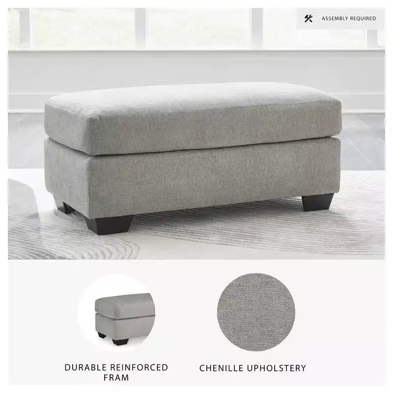 Pouf Avenal Park de Signature Design by Ashley, revêtement en polyester texturé, gris flanelle