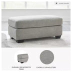 Pouf Avenal Park de Signature Design by Ashley, revêtement en polyester texturé, gris flanelle
